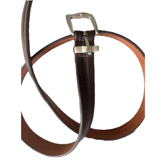 DESCENTE genuine leather belt 40 cuir verified Golf Casual Dress Western Brown - Picture 5 of 9